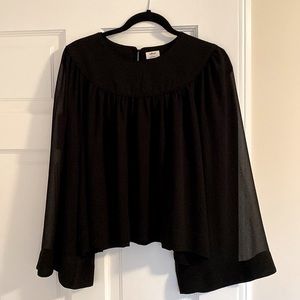 Aritzia Wilfred silky black blouse size L